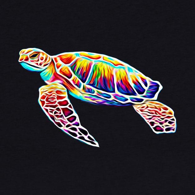 Rainbow Sea Turtle by RockettGraph1cs